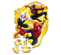Trefl- Marvel, Spider-Man prêt à l'action Bois de 50 pièces, Formes irrégulières, 10 Figurines. Puzzle Moderne pour Enfants de 5 Ans et Plus, 20280, Multicolour