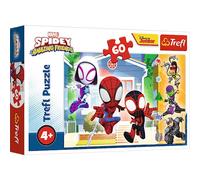 Trefl - Marvel, Spidey and His Amazing Friends, dans Le Monde de Spidey - Puzzle 60 Pièces - Puzzles Colorés avec des Contes de Fées de Bohter, Créatif, Amusant pour Les Enfants À Partir de 4 Ans