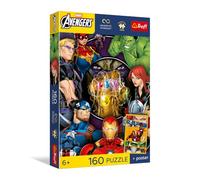 Trefl - Marvel The Avengers, Le héros du Jour - 160 pièces | Puzzle coloré avec les héros du conte, à assembler, affiche incluse, pour les enfants à partir de 6 ans