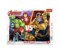 Trefl - Marvel The Avengers, L'équipe Invincible des Avengers - Puzzle Cadre pour Tout-Petits, 25 Grandes pièces, Cadre et Support Rigide, avec des héros de Conte de fées, pour Enfants à partir de 4