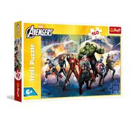 Trefl - Marvel The Avengers, Superpowers - Puzzle de 160 pièces - Puzzle coloré avec des Super-héros, Amusant pour Les Enfants à partir de 6 Ans