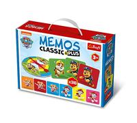 Trefl-Mémos Classique & Plus, Paw Patrol-Jeu de Mémoire Educatif pour Les Tout-Petits, Diverses Variantes Amusantes, Disque de Lecture Aléatoire