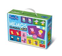 Trefl – Jeu de mémoire Mémos Classique & Plus Peppa Pig, éducatif, pion en bois
