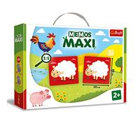 Trefl - Mémos Maxi Animaux dans Une Ferme - Jeu de Mémoire Educatif pour Les Plus Jeunes, Trouver des Paires d'Images, de Gros Eléments et de Carton Epais, Jeu pour Les Enfants à partir de 2 Ans