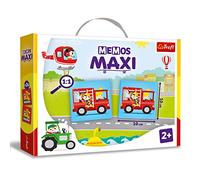 Trefl-Mémos Maxi Véhicules-Jeu de Mémoire Educatif pour Les Plus Jeunes, de Gros Eléments et de Carton Epais, Jeu pour Les Enfants à partir de 2 Ans