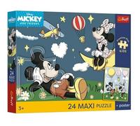 Trefl - Mickey Mouse and Friends, Friends Mouse - Puzzle 24 Maxi - 24 Grandes pièces, Affiche Unique, Divertissement créatif, pour Enfants à partir de 3 Ans
