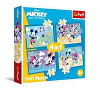 Trefl - Mickey Mouse et Ses Amis, Les Aventures Amusantes de Mickey Mouse - Puzzle 4 en 1, 4 Puzzles, 35 à 70 pièces - Différents Niveaux de difficulté, pour Les Enfants à partir de 4 Ans