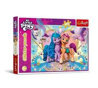 Trefl - My Little Pony, Poneys Brillants - Puzzles pailletés 100 Pièces - Puzzles Pailletés avec Poneys, Divertissement Créatif Loisir pour Les Enfants à partir de 5 Ans