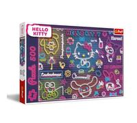 Trefl - Neon Hello Kitty- Puzzle 500 Pièces - Puzzle DIY, Loisir Créative, pour Les Adultes et Les Enfants à partir de 10 Ans