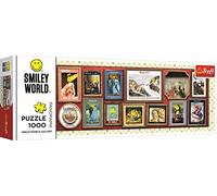 Trefl - Galerie Smiley World - Puzzle Panoramique 1000 Pièces - Œuvres d'art Souriantes, Collage, Puzzle Heureux, Puzzle DIY, Divertissement Créatif, pour Adultes et Enfants à partir de 12 Ans