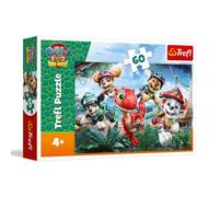 Trefl - Paon Patrouille, dinosaure pour sauvetage - Puzzle 60 éléments - Puzzle coloré avec les héros des contes de fées, divertissement créatif, plaisir pour les enfants à partir de 4 ans