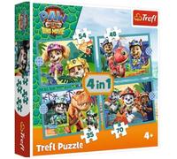 Trefl - Pat' Patrouille - Histoires de dinosaures - 4 en 1 - 4 puzzles - 35 à 70 éléments - Différents niveaux de difficulté - Puzzle coloré avec des héros - Contes de fées - Amusant pour les enfants