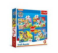 Trefl - Paw Patrol, Chiens Courants - Puzzles 4en1, 4 Puzzles, de 12 à 24 Pièces - Puzzles Colorés avec Personnages de Bande Dessinée, Loisir pour Les Enfants à partir de 3 Ans