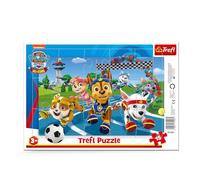 Trefl - Paw Patrol, Chiens serviables - Puzzle en Cadre pour Les Petits, 15 Grandes Pièces, Cadre et Plateau Rigide pour Les Enfants à partir de 3 Ans
