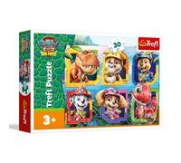 Trefl - Paw Patrol, île dinosaures - 30 éléments - Puzzle coloré avec héros fées, loisirs créatifs, pour enfants à partir de 3 ans