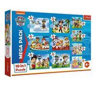 Trefl - Paw Patrol, la fiable équipe de patrouilleurs canins - Casse-tête 10-en-1, 10 Casse-têtes, de 12 à 48 éléments - Casse-têtes avec des Personnages de Contes de fées, poupées Rainbow High
