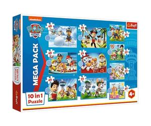 Trefl - Paw Patrol, la fiable équipe de patrouilleurs canins - Casse-tête 10-en-1, 10 Casse-têtes, de 12 à 48 éléments - Casse-têtes avec des Personnages de Contes de fées, poupées Rainbow High