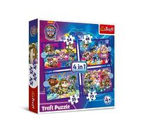 Trefl - Paw Patrol:The Mighty Movie, Héros à la Rescousse -Puzzles 4en1, 4 Puzzles, de 35 à 70 Pièces - Différents Niveaux de Difficulté, pour Les Enfants à partir de 4 Ans
