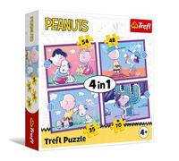 Trefl - Peanuts, C'est Amusant avec Snoopy - Puzzle 4 en 1, 4 Puzzles, de 35 à 70 pièces - Différents Niveaux de difficulté, pour Le Plaisir des Enfants à partir de 4 Ans