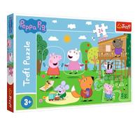 Trefl – Puzzle Peppa Pig «Amusement dans la clairière» – 24 grands éléments, coloré
