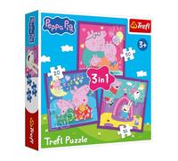 Trefl - Peppa Pig, Les habitudes de Peppa Pig - Puzzle 3 en 1, 3 Puzzles, 20 à 50 pièces - Différents Niveaux de difficulté, Divertissement pour Les Enfants à partir de 3 Ans