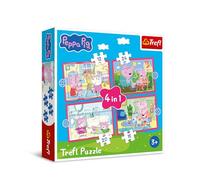 Trefl - Peppa Pig, Peppa Aime Les Aventures - Puzzle 4 en 1, 4 Puzzles, 12 à 24 pièces - Puzzles colorés avec des Personnages de Dessins animés, pour Le Plaisir des Enfants à partir de 3 Ans