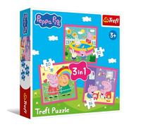 Trefl - Peppa Pig, Peppa et Ses Amis - Puzzle 3 en 1, 3 Puzzles, 20 à 50 pièces - Différents Niveaux de difficulté, Divertissement pour Les Enfants à partir de 3 Ans
