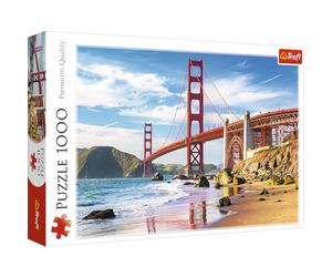 Trefl - Pont du Golden Gate, San Francisco, États-Unis - Puzzle 1000 éléments - Art Déco, Voyages, Paysage, Divertissement Créatif, Jeu, Puzzle Classiques pour Les Adultes et pour Les Enfants 12+