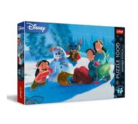 Trefl Premium Plus Quality - Lilo & Stitch Puzzle, Winter Stitch - 1000 pièces, série de Puzzles sur Le thème des Personnages de Contes de fées, pour Adultes et Enfants âgés de 14 Ans et Plus