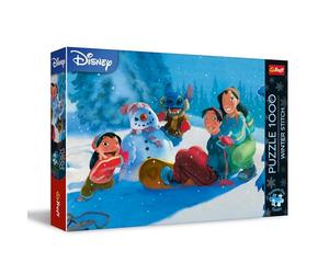Trefl Premium Plus Quality - Lilo & Stitch Puzzle, Winter Stitch - 1000 pièces, série de Puzzles sur Le thème des Personnages de Contes de fées, pour Adultes et Enfants âgés de 14 Ans et Plus
