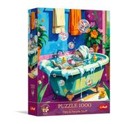 Trefl Premium Plus Quality - Pets & People Stuff: MIAU, relájense, vuelvan a empezar - 1000 piezas, Serie Motivos atemporales, piezas perfectamente ajustadas, Para adultos y niños a partir de 14 años