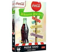 Trefl Premium Plus Quality - Puzzle Coca-Cola: Où Que Vous alliez - 1000 pièces, série Motifs intemporels, pièces Parfaitement ajustées, pour Adultes et Enfants âgés de 14 Ans et Plus