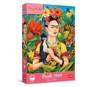 Trefl Premium Plus Quality - Puzzle Frida Kahlo, Portrait dans la Jungle - 1000 pièces, série de Puzzles de L'Artiste Frida Kahlo, pour Adultes et Enfants âgés de 14 Ans et Plus