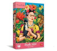 Trefl Premium Plus Quality - Puzzle Frida Kahlo, Portrait dans la Jungle - 1000 pièces, série de Puzzles de L'Artiste Frida Kahlo, pour Adultes et Enfants âgés de 14 Ans et Plus