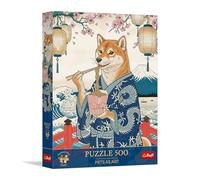 Trefl Premium Plus Quality - Puzzle Pets as Art: Puzzle Shiba's Pasta Meditation - 500 pièces, série Motifs intemporels, pièces Parfaitement ajustées, pour Adultes et Enfants à partir de 10 Ans