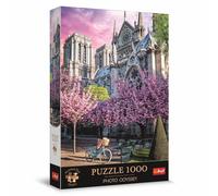 Trefl Premium Plus Quality - Puzzle Photo Odyssey : Cathédrale Notre-Dame de Paris : Village d’Oia, Santorin - 1000 pièces, Série de Photos Uniques, pour Adultes et Enfants à partir de 12 Ans
