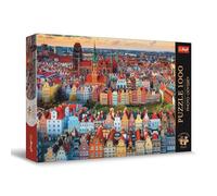 Trefl Premium Plus Quality - Puzzle Photo Odyssey : Vue sur la Ville de Gdańsk, Pologne : Village d’Oia, Santorin - 1000 pièces, Série de Photos Uniques, pour Adultes et Enfants à partir de 12 Ans