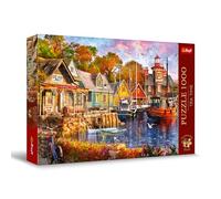Trefl Puzzle Tea Time: Coin au bord de la mer – 1000 pièces, images nostalgiques, dès 12 ans