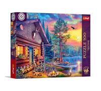 Trefl Premium Plus Quality - Puzzle Tea Time: Sunset Harbour - 500 pièces, série d'images nostalgiques peintes, pièces Parfaitement ajustées, pour Adultes et Enfants âgés de 10 Ans et Plus