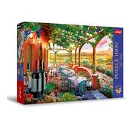 Puzzle En Bois 1000 Pièces Village Italien Bistro Restaurant Café Vin Vignoble