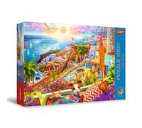 Trefl Premium Plus Quality - Puzzle Tea Time : Visite à Santorin - 1000 pièces, Série d'Images Nostalgiques Peintes, Pièces Parfaitement Assorties, pour Adultes et Enfants à partir de 12 Ans