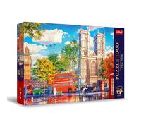Trefl – Puzzle Tea Time: Vue sur Londres – 1000 pièces, série d'images nostalgiques peintes