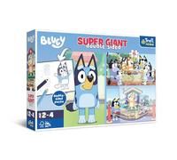 Trefl Primo - Bluey, Aventure avec Bluey - 3en1 : Puzzle 15 Très Grandes Pièces, Puzzles Colorés avec des Personnages de Bande Dessinée Loisir pour Enfants à partir de 2 Ans