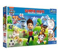Trefl Primo - Paw Patrol, Les Aventures de Pat' Patrouille - 3en1 : Puzzle 24 Grands Eléments, Livre de Coloriage, Jeu avec des Eléments à Colorier, Puzzle