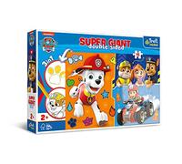 Trefl Primo - Paw Patrol, Rencontrez Pat Patrouille- 3en1 : Puzzle de 15 Très Grands Eléments, Livre de Coloriage, Jeu avec des Eléments de Coloriage, Puzzle Coloré avec des Personnages de Conte