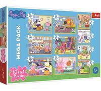 Trefl Puzzle 10 en 1 Peppa Pig Rencontre 90383