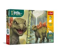 Trefl - Puzzle 100 pièces, Inspired by Dino World, Stegosaurus, 5+ | Développement de la concentration et de l'observation, haute qualité, puzzle riche en détails, puzzle coloré pour enfants