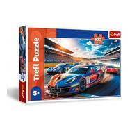 Trefl - Puzzle 100 Une Voiture de Course Rapide, avec des véhicules, 5+ | Développement de la concentration et de l'observation, haute qualité, puzzle riche en détails, puzzle coloré pour enfants