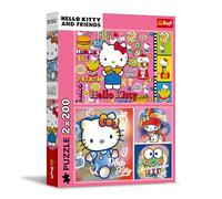 Trefl - Puzzle 2 en 1 : Hello Kitty et Ses Amis - 2 x 200 Pièces - Ensemble de Deux Puzzles pour Les Adolescents