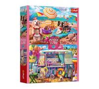 Trefl - Puzzle 2 en 1 : Holiday Time - 2 x 500 pièces - Lot de Deux Puzzles, Bricolage, Divertissement créatif, pour Adultes et Enfants à partir de 10 Ans